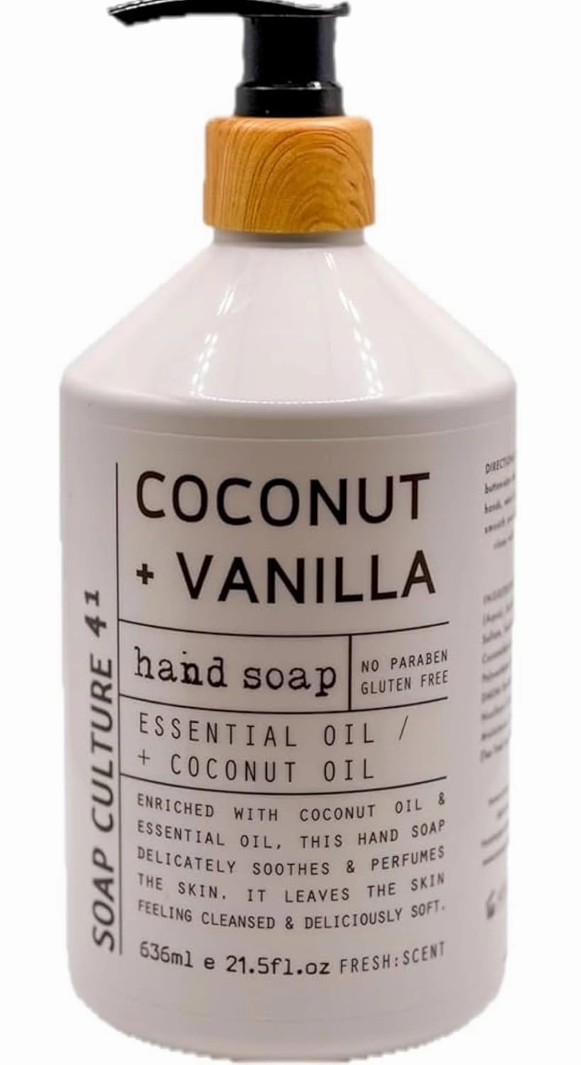 Coconut & Vanilla Hand Soap – 21.5 fl oz | With Essential Oil & Coconut Oil | Nourishing & Gentle Cleanser