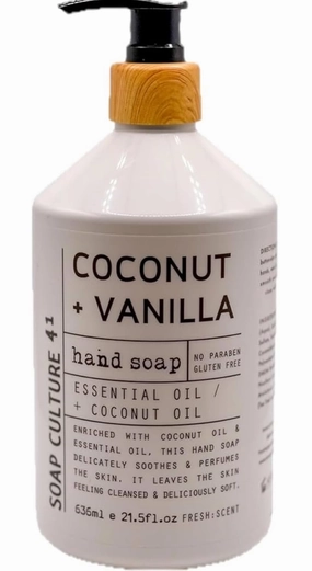 Coconut & Vanilla Hand Soap – 21.5 fl oz | With Essential Oil & Coconut Oil | Nourishing & Gentle Cleanser