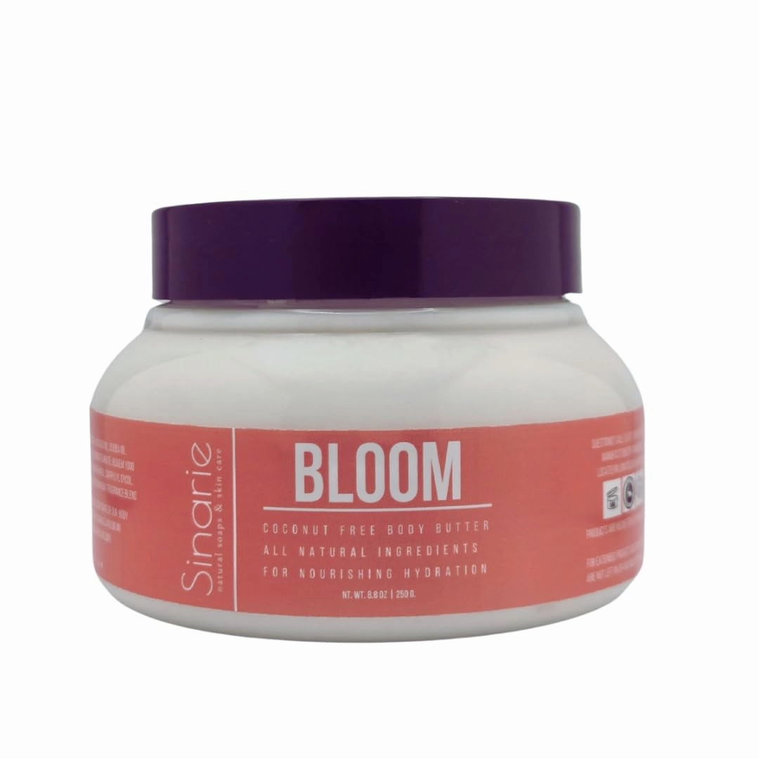 Coconut-Free Body Butter – Ultra-Nourishing Moisturizer with Mango Butter, Avocado Oil & Jojoba Oil – Hydrating & Non-Greasy Lotion for Sensitive Skin (8 oz., Bloom)