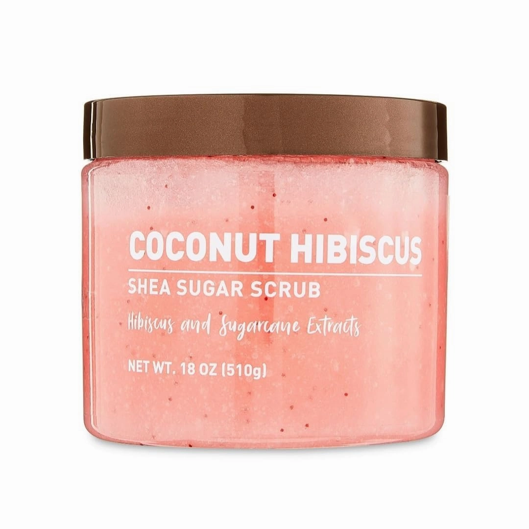 Coconut Hibiscus Shea Sugar Scrub with Sugarcane Extract, 18 oz. (1 Pack)