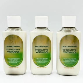 Coconut Lime Verbena 3-Piece Bath Bundle | Set of Three Daily Nourishing Body Lotions, 8oz Each