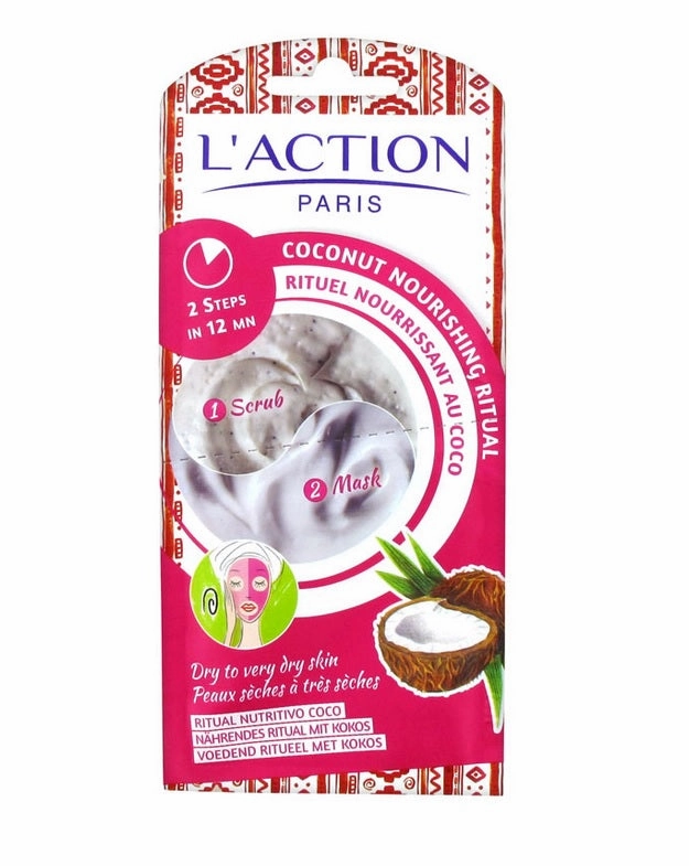 Coconut Nourishing Ritual peeling gently exfoliating face 8g   nourishing and moisturizing mask 7g