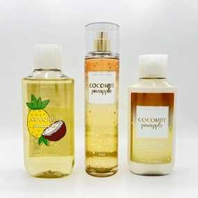 Coconut Pineapple Bath & Body 3-Piece Bundle | Shower Gel, Fine Fragrance Mist and Daily Nourishing Body Lotion