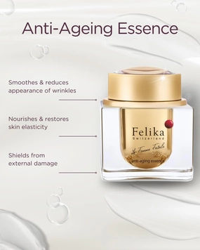 Cosmetics Anti-Aging Essence - Luxury Swiss Serum with Vitamin C, Niacinamide, and Apple Stem Cells for Wrinkle Reduction and Skin Firmness - 50ml, 1.69 Fl Oz
