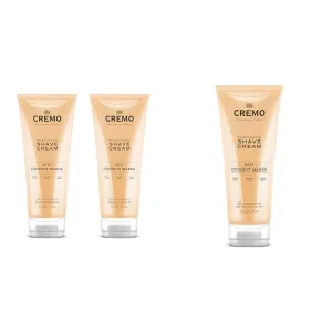 Cremo Coconut Mango Women's Shave Cream 2-Pack and Single 6 oz Astonishingly Smooth Fights Irritation
