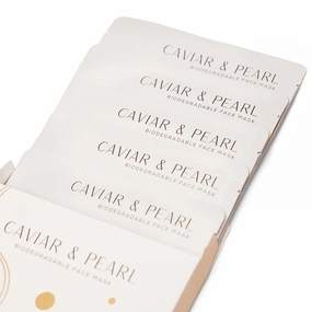 CSM Caviar & Pearl Face Mask – Luminous Hydrated Skin – Reduces Fine Lines & Wrinkles, Brightens Complexion, and Strengthens Skin Barrier – 5 Individually-Wrapped Masks
