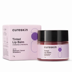 Cureskin Tinted Lip Balm for Women and Men | Hydrates & Protects for Lip Tint with Beetroot, Carrot & Strawberry | Lip Lightening Balm for Dark Lips | Tinted Lip Balm for Dark Lips to Lighten