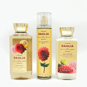 Dahlia Bath & Body 3-Piece Bundle | Body Wash, Fine Fragrance Mist and Daily Nourishing Body Lotion