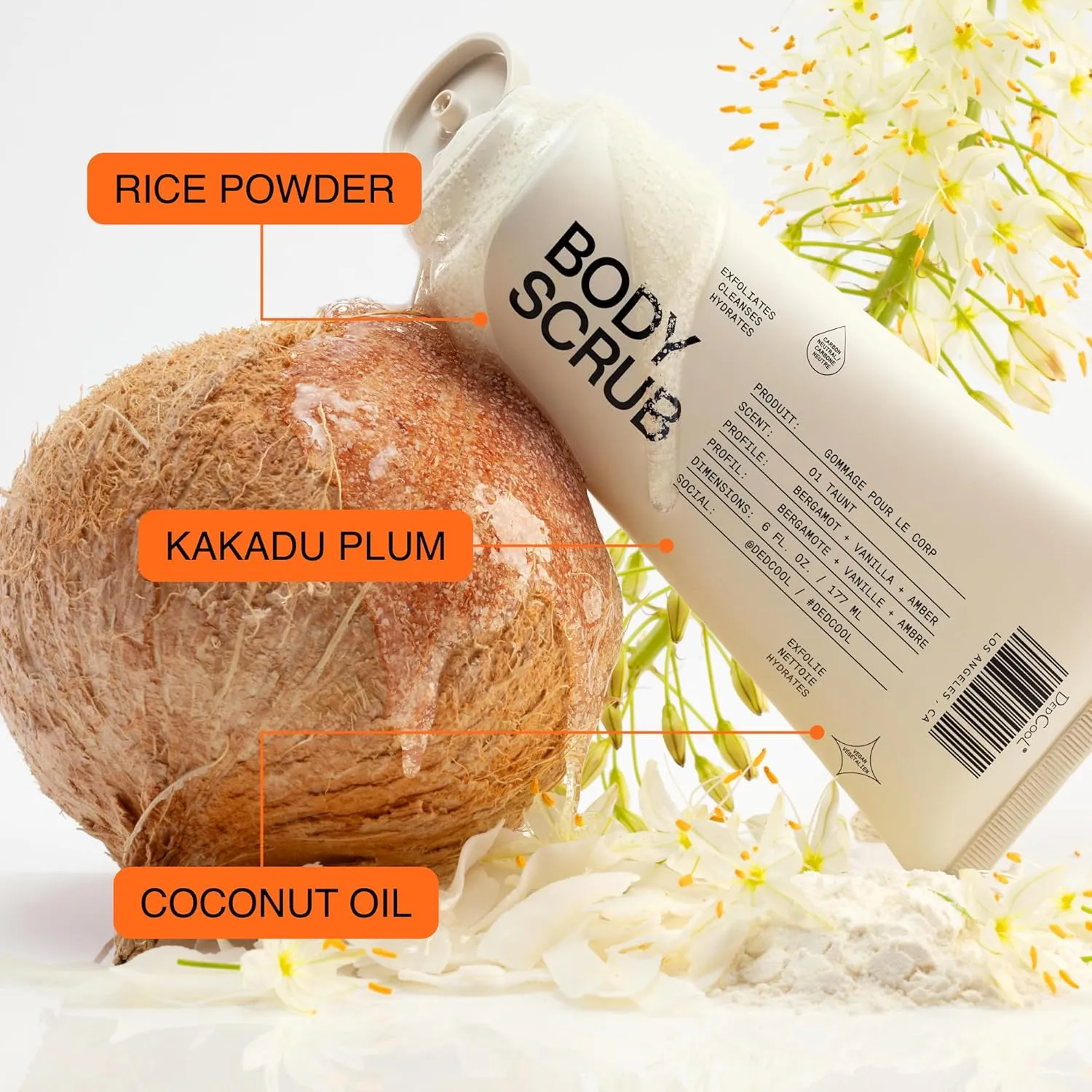 Dedcool Body Scrub Taunt – Gentle Exfoliating Formula with Rice Powder, Kakadu Plum & Coconut Oil, Regular/Full Size
