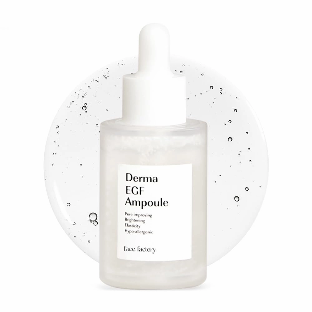 Derma EGF Ampoule, Glass Skin Serums, Skin Regeneration, Korean Skincare, Triple-HA, Anti-Aging Serum, EGF, Non-Sticky, Fast Absorbing, Hydration, Soothing & Repairing (30ml/1.01fl oz)