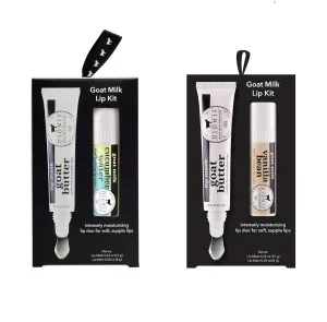 Dionis Goat Milk Overnight Lip Treatment Kit – Vanilla Bean & Cucumber Water Lip Mask and Balm Duo to Nourish, Repair & Hydrate Dry Lips with Goat Milk, Jojoba & Moringa Oils