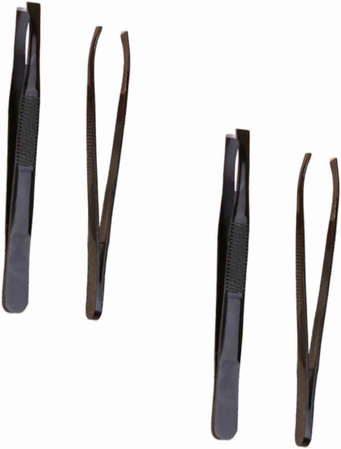 DOITOOL 12 Pcs Tweezers Pointed Eyebrow Clamp Makeup Accessories Eyebrow Clips Make up A206