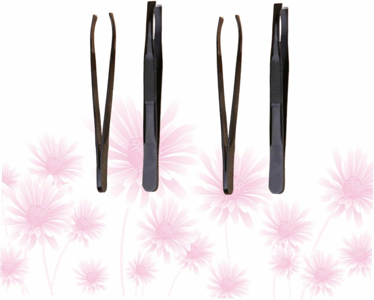 DOITOOL 12 Pcs Tweezers Pointed Eyebrow Clamp Makeup Accessories Eyebrow Clips Make up A206
