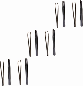 DOITOOL 12 Pcs Tweezers Pointed Eyebrow Clamp Makeup Accessories Eyebrow Clips Make up A206