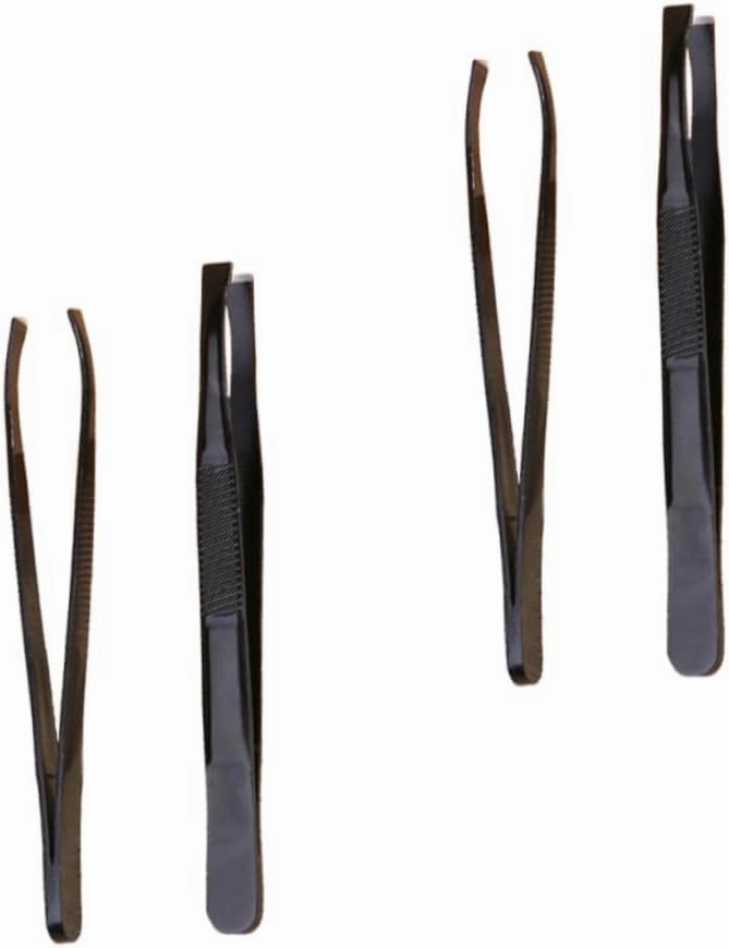DOITOOL 12 Pcs Tweezers Pointed Eyebrow Clamp Makeup Accessories Eyebrow Clips Make up A206