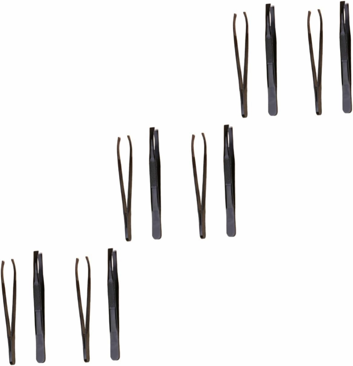DOITOOL 12 Pcs Tweezers Pointed Eyebrow Clamp Makeup Accessories Eyebrow Clips Make up A206
