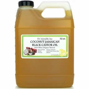 Dr Adorable - 32 oz - Coconut Jamaican Black Castor Oil - Pure Natural Organic Strengthen Grow & Restore Hair Care