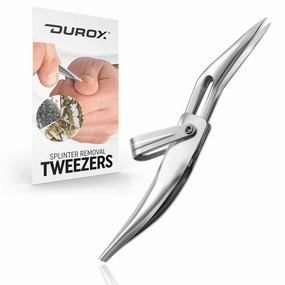 DUROX Splinter Tweezers for Splinter Removal – Sharp Pointy Tip to Extract Wood, Metal, Cactus Splinters – Foldable EDC Keychain Tool, First Aid Sliver Remover, Sliver Gripper Tweezers