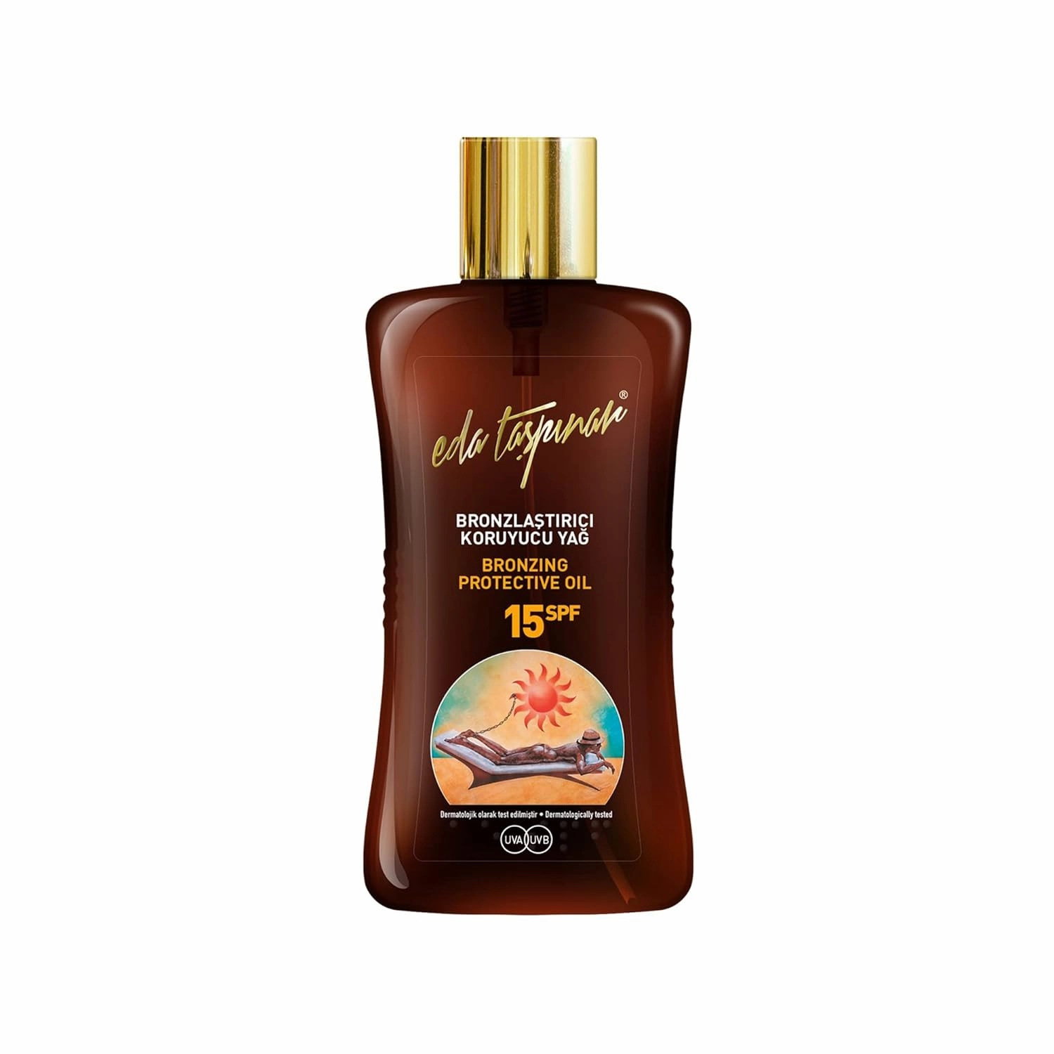 Eda Taspinar Protective Oil, Sunscreen SPF 15 | Moisturizing Body Lotion | Protecting Tanning Lotion for Mediterranean Tan | Tanning Oil with SPF, Broad-Spectrum Nourishing (200 ml/6.8 oz) 1 Pack