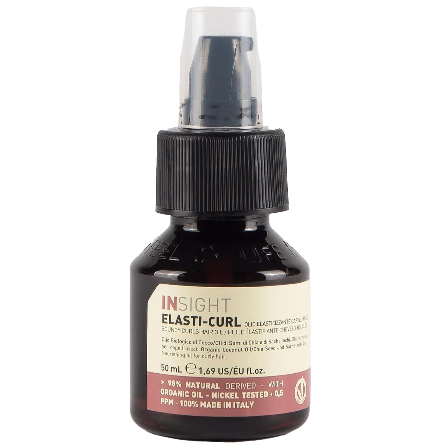 Elasti‑Curl Hair Oil for Bouncy Curls with Coconut, Chia & Sacha Inchi Oils for Nourishing, Lightweight Shine, 1.7 Fl. Oz. / 50 mL