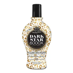 European Gold Dark Star 6000X Ultra Dark Tanning Lotion with Triple Bronze Formula for Deep, Long-Lasting Tan and Skin-Nourishing Ingredients - 12oz