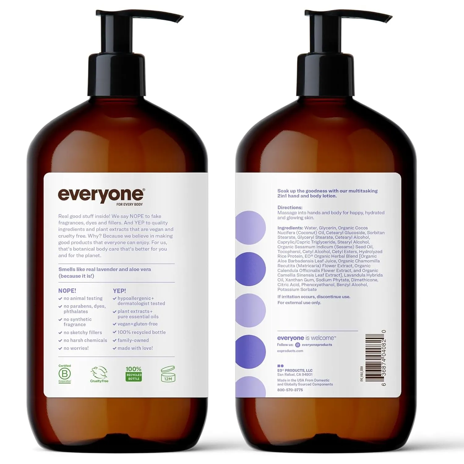 Everyone Nourishing Hand and Body Lotion, 32 Ounce (Pack of 1), Lavender and Aloe, Plant-Based Lotion with Pure Essential Oils, Coconut Oil, Aloe Vera and Vitamin E