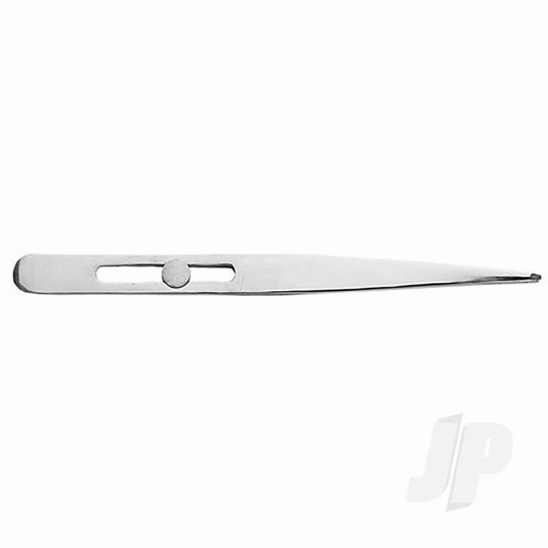 Excel 4.75in Pointed Slide Lock Stainless Steel Tweezers (Carded) EXL30411