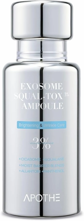 Exosome Squal-Tox 3% Ampoule 1.01 fl oz (30ml) – Intense Hydration, Skin Renewal, Brightening & Anti-Wrinkle Care with Exosome Technology and Niacinamide