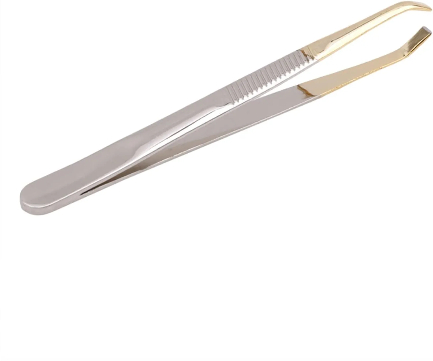 Eyebrow Tweezers Stainless Steel Makeup Light Slant Tip Hair Removal Eyelashes Eyebrow Tweezers Makeup Tool (Color : Golden) Tweezers(Golden)