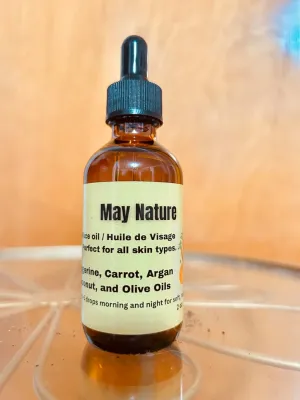Face Oil/Huile de Visage A nourishing blend of tangerine, coconut, and olive oils that hydrates, softens, and restores your natural glow—perfect for daily use on all skin types.
