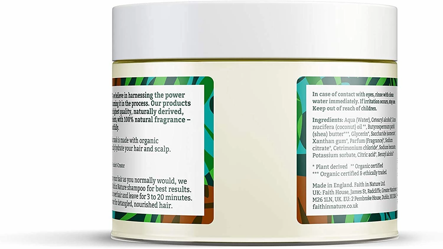 FAITH IN NATURE Natural Hair Mask - Vegan & Cruelty Free, No SLS or Parabens - 10.14 fl oz, Coconut & Shea Butter