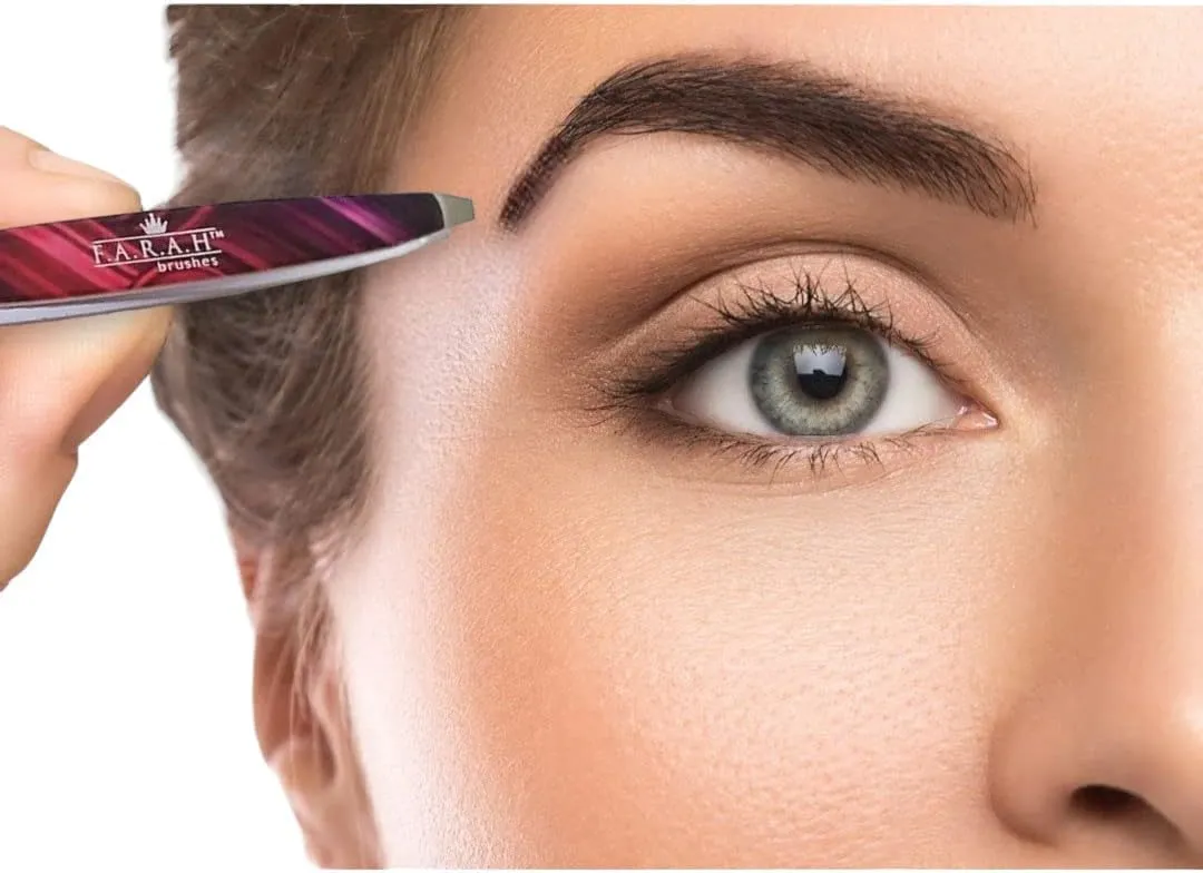 F.A.R.A.H. Z-Tweeze Professional Galaxy Magenta Stainless Steel Dual Ended Precision Tweezers with Slanted and Pointed Tips