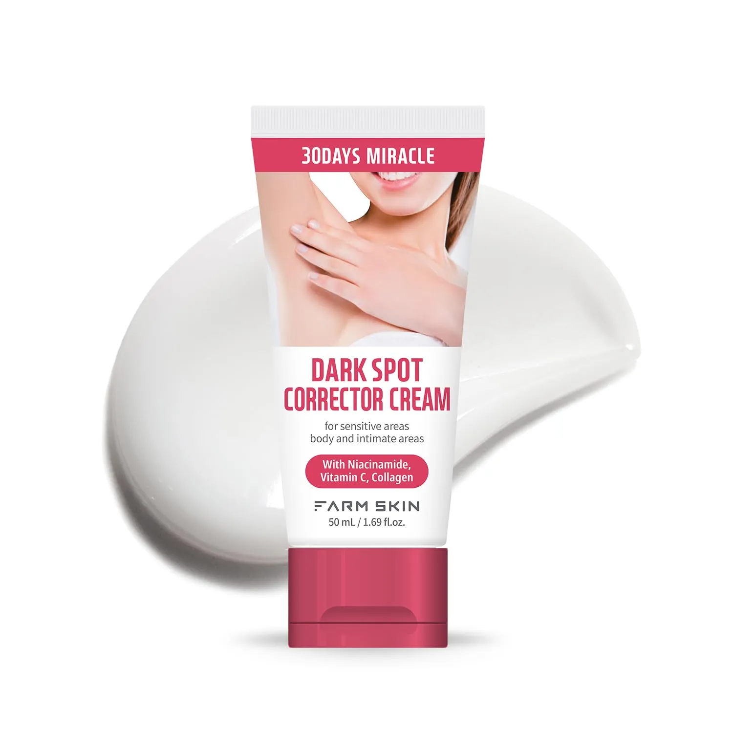 FARMSKIN Dark Spot Corrector Cream for Face and Body (50ml,1.69 fl.oz) / Niacinamide Vitamin C Cream for Private Area/Underarms, Armpit, Knees, Elbows, Sensitive Area / 30 Days Miracle