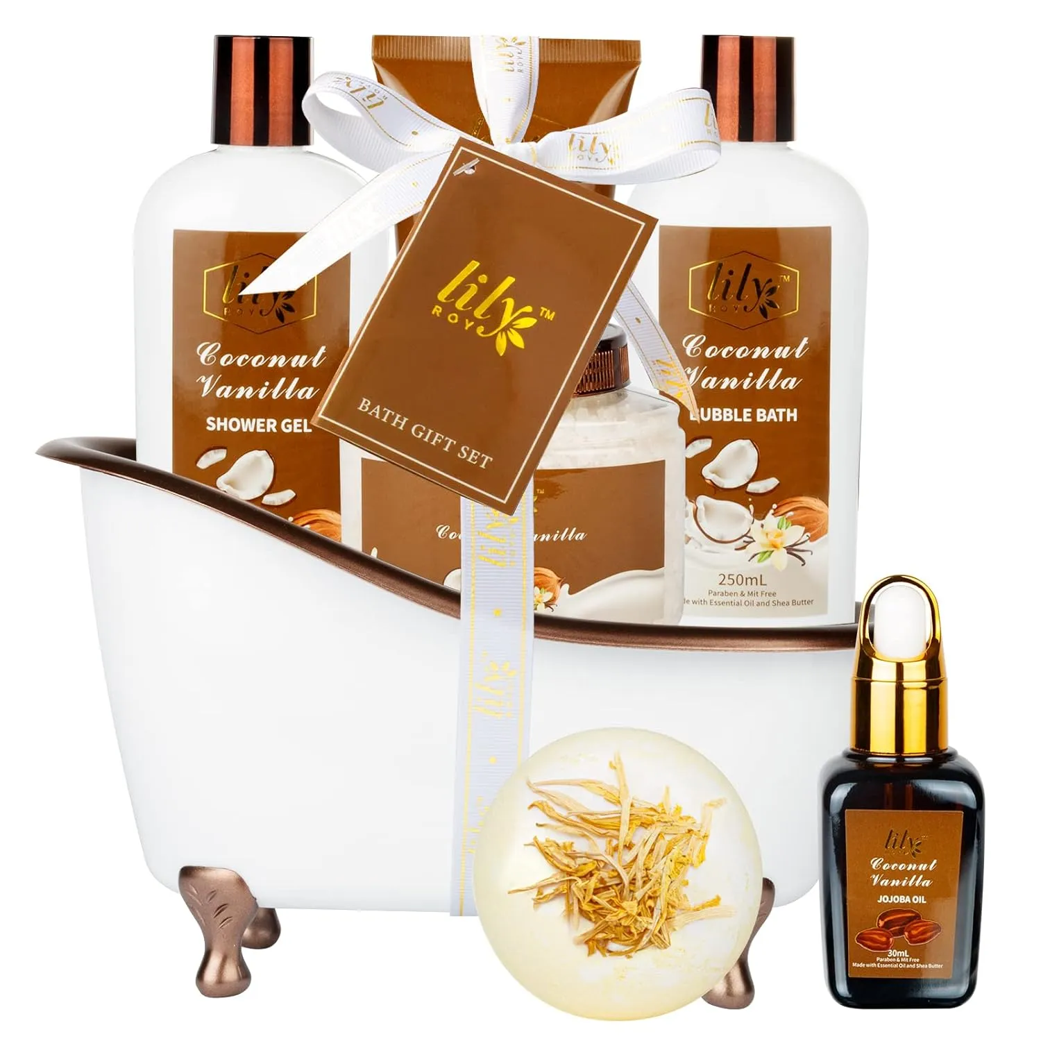Fathers Day Gifts for Dad Men - 7-Piece Nourishing Bath & Body Gift Set for Women, Bath Gift Set with Bath Bomb | Perfect Christmas, Birthday Gifts Luxury Self Care Kit, Gift for Her Him All Occasions