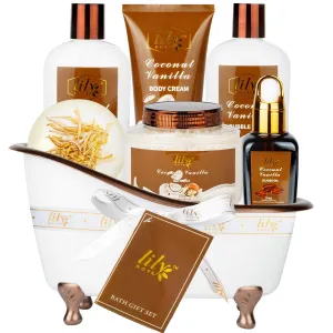 Fathers Day Gifts for Dad Men - 7-Piece Nourishing Bath & Body Gift Set for Women, Bath Gift Set with Bath Bomb | Perfect Christmas, Birthday Gifts Luxury Self Care Kit, Gift for Her Him All Occasions