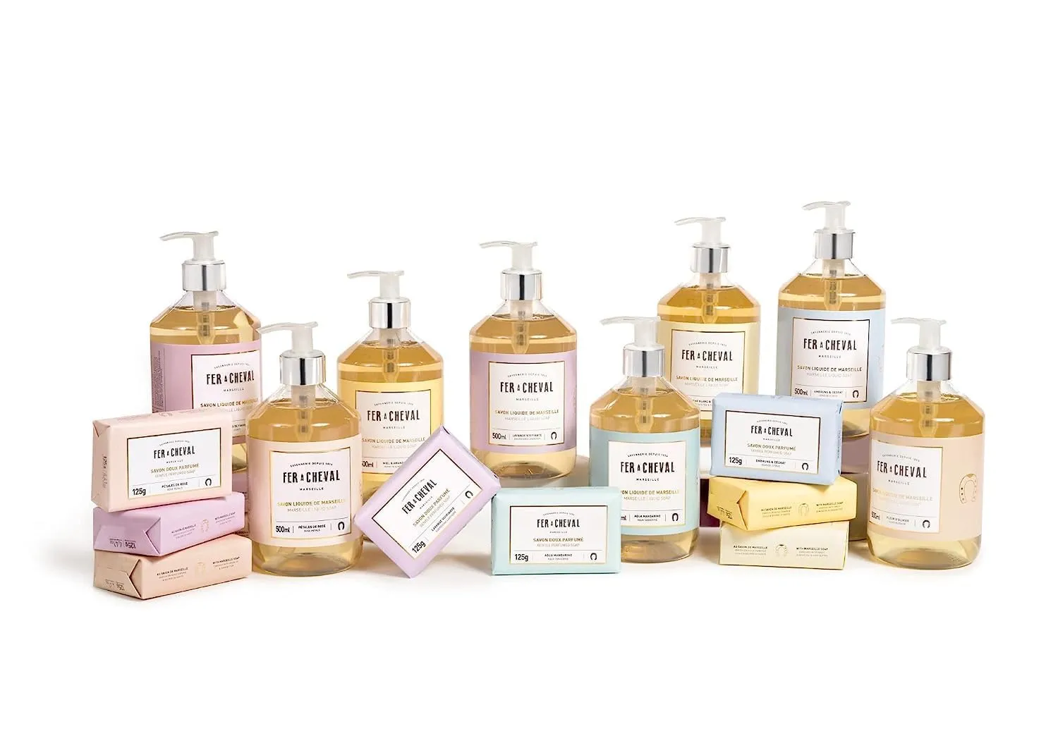 Fer à Cheval Savon Liquide De Marseille Soap, Luxury French Hand Soap Energizing Lavender Liquid Savon Marseille Soap, 500ml/16.9fl oz