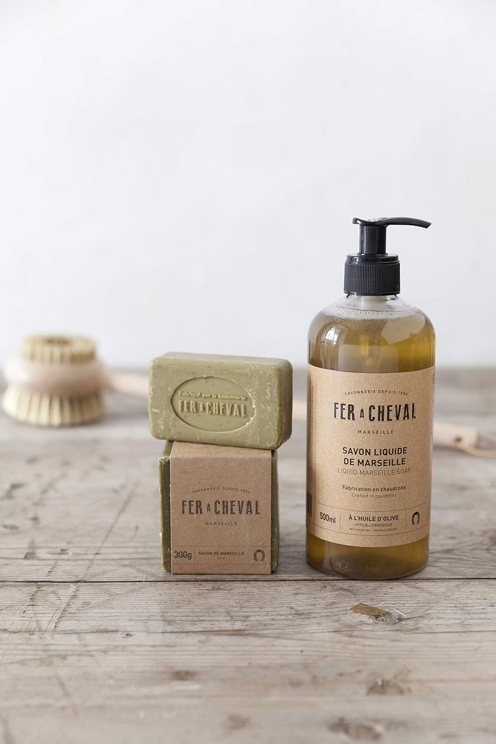 Fer A Cheval Olive Marseille Liquid Soap 500ml - Organic Olive Oil, Hypoallergenic, Dermatologically Tested - Authentic French Luxury for Skin Revitalization and Natural Glow