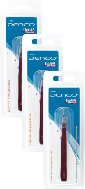 Fiesta Tweezers Slant Tip, Assorted Colors (Pack of 3)