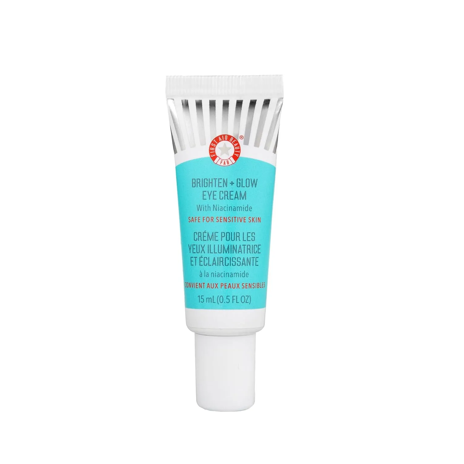 First Aid Beauty - Brighten   Glow Eye Cream with Niacinamide, Gives Skin an Instant Glow and Hydrates to Gradually Brighten & Help Reduce Appearance of Dark Circles, Safe for Sensitive Skin, 0.5 oz