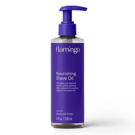 Fla-mingo* Nourishing Shave Oil for Women, Coconut and Amber Scent, 8 oz (pack of 1)