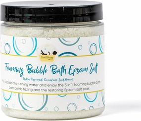 Foaming Bubble Bath Epsom Salt - Natural Peppermint Coconut and Sweet Almond