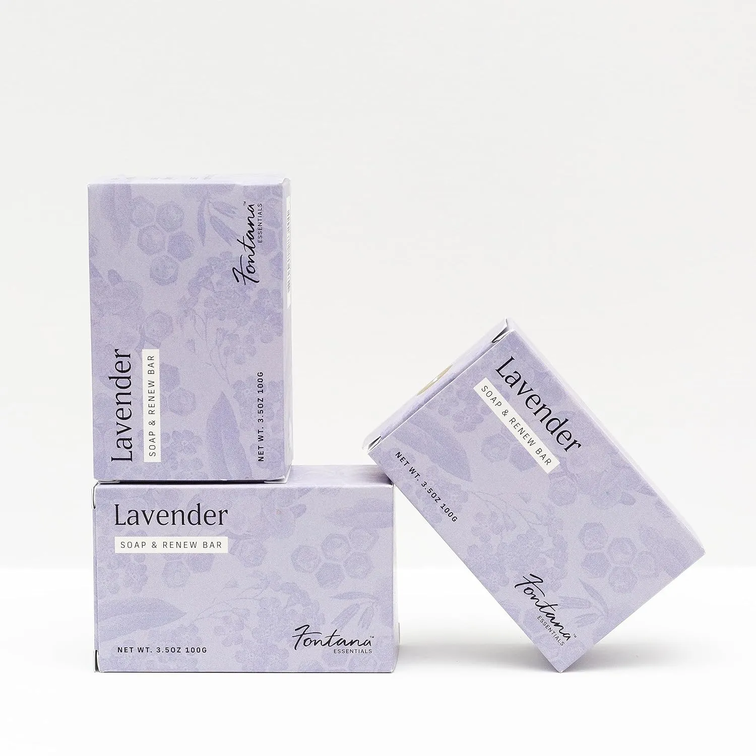 FONTANA CANDLE CO. - Lavender Scented Soap Bars | 3 Pack | Natural Moisturizing Soap Bar | With Shea Butter, Coconut Oil, Essential Oils | Eco Friendly