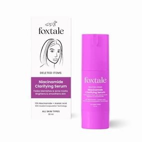 Fox-tale 12% Niacinamide Face Serum with Azelaic Acid for Oil Control & Brightening | Reduces Acne, Blemishes & Acne Marks | Brightens & Smoothens Skin | Face Serum for Women & Men | 30 ml