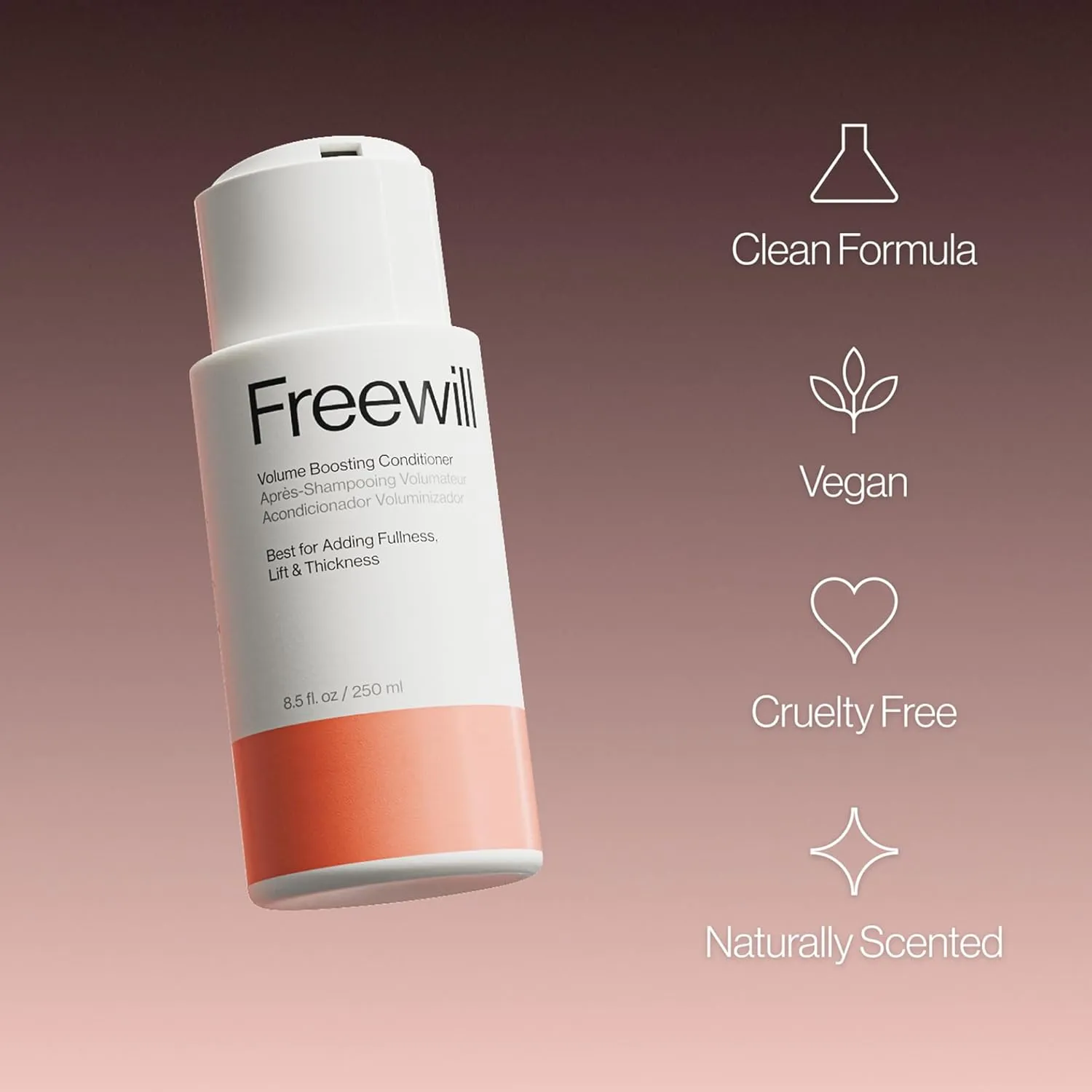 Freewill Volume Boosting Conditioner, 8.5 oz, Helps Enhance Hair Volume, Appearance of Thicker, Fuller Hair Without Drying or Weighing Hair Down