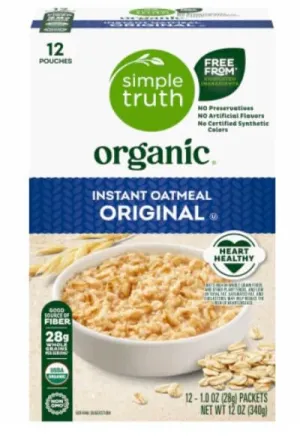 Generic Simple Truth Organic Original Instant Oatmeal 12ct, (Pack of 4)