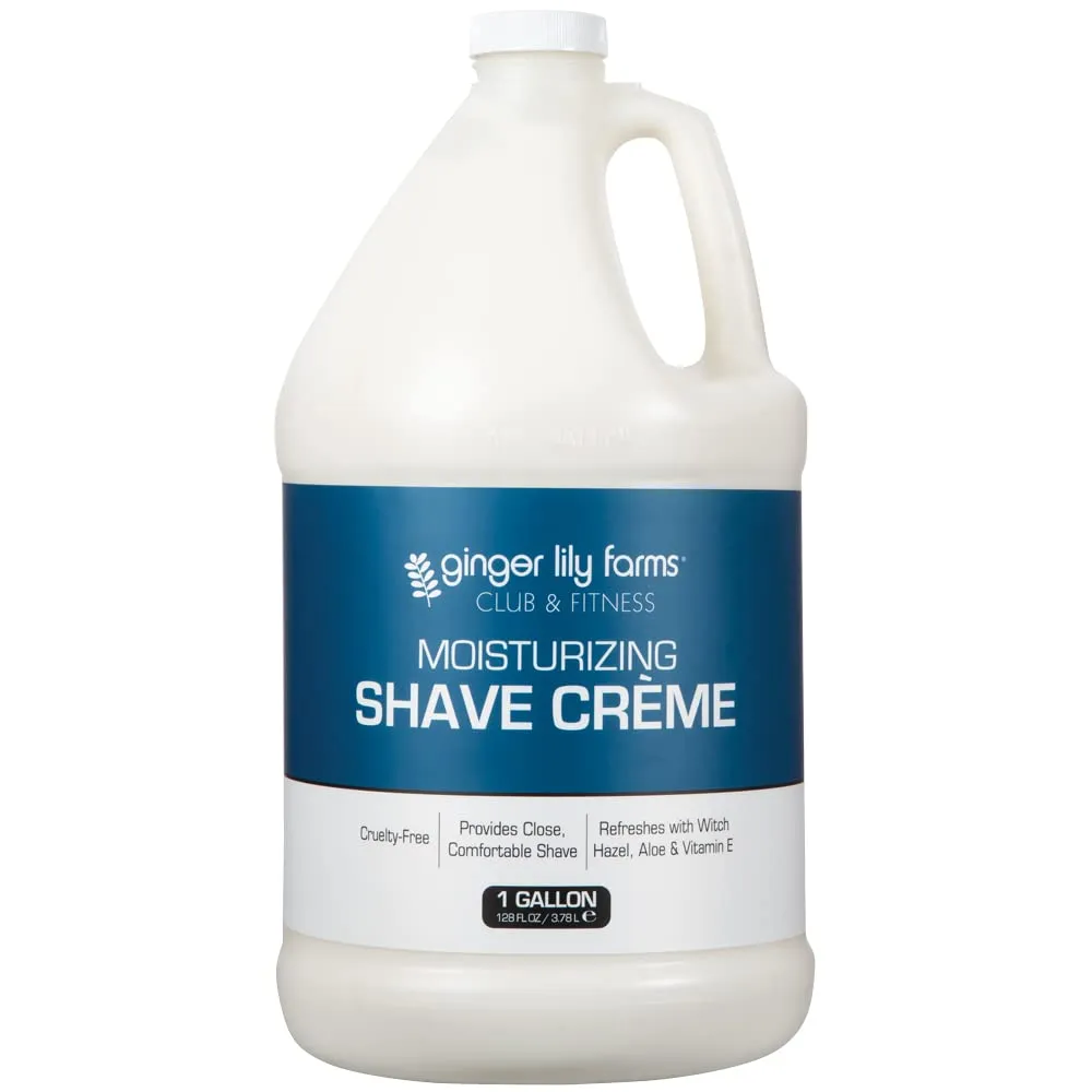 Ginger Lily Farms Club & Fitness Moisturizing Shave Cream, Protects Against Irritation and Razor Burn, 128 Fl Oz