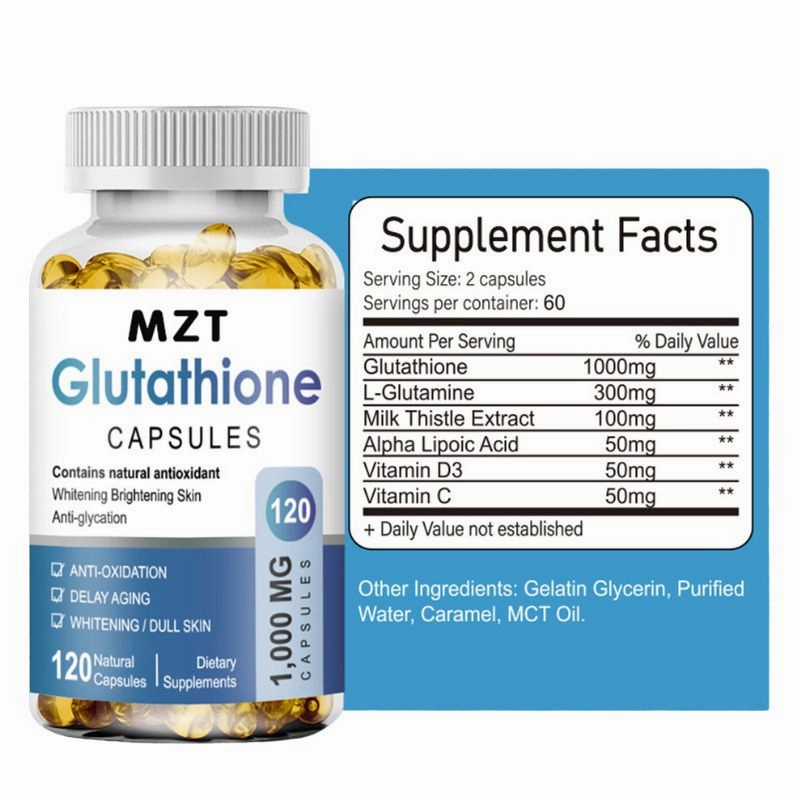 Glutathione Softgels 1000MG Natural Anti-Aging Skin Whitening
