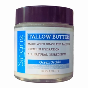 Grass-Fed Beef Tallow Body Butter - Emulsified, Non-Greasy Moisturizer, 4 oz Soaps & Skin Care (4 oz., Ocean Orchid)