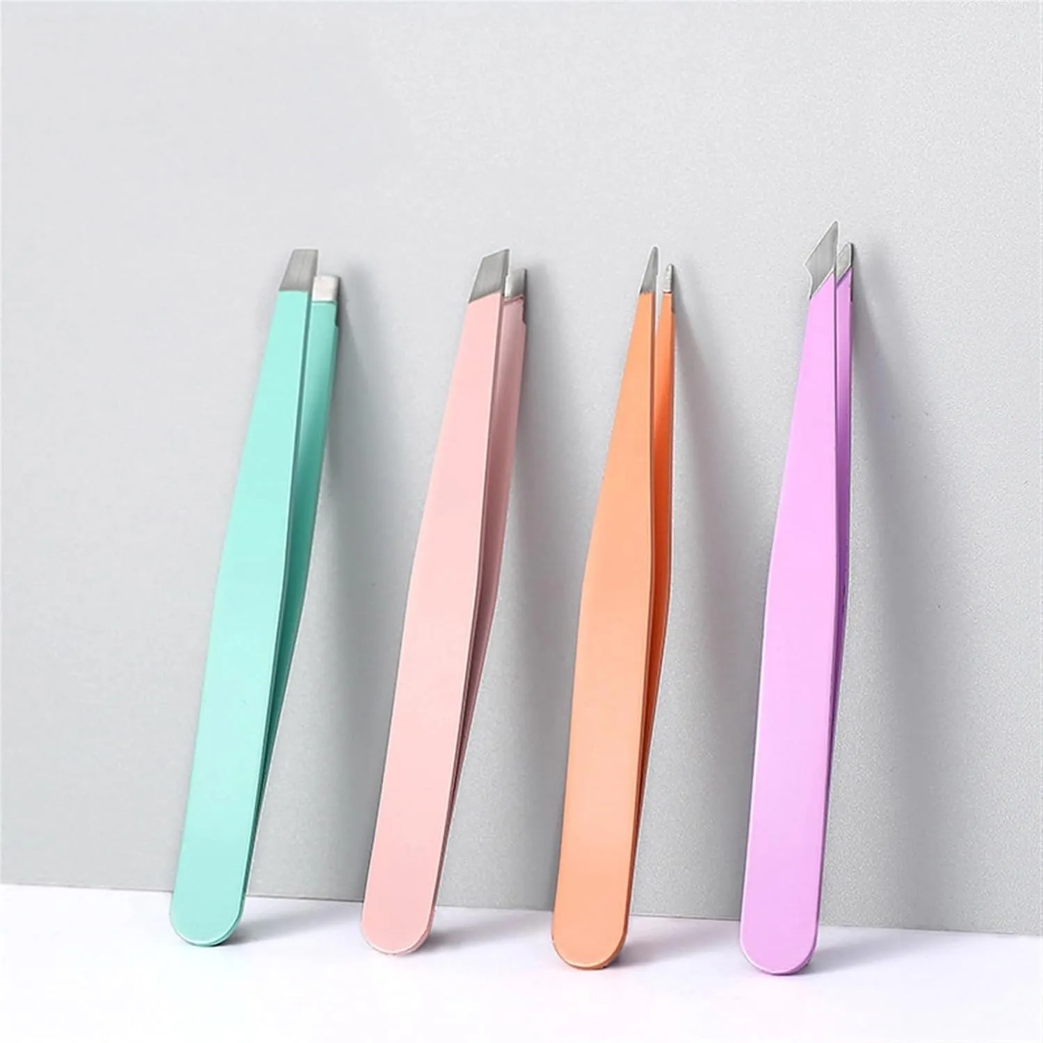 Hair Removal Tweezers Eyebrow Tweezers Point Tip Slant Hair Removal Beauty Makeup Tool Accessory Lash Tweezers(Green)