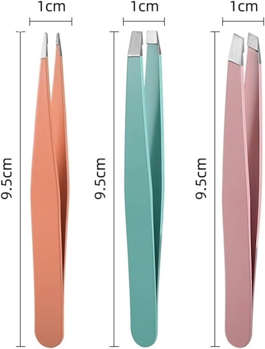 Hair Removal Tweezers Eyebrow Tweezers Point Tip Slant Hair Removal Beauty Makeup Tool Accessory Lash Tweezers(Green)